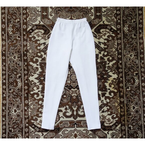 Vtg 80s Calvin Klein White Cotton Stretch Twill Pull-On Skinny Pants sz XS - Picture 3 of 8